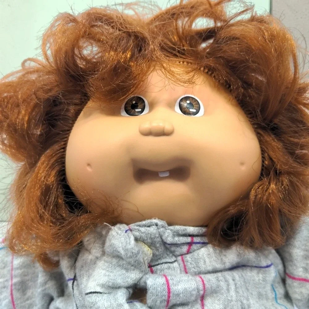 VTG 1982 Coleco Cabbage Patch Kid Doll Auburn Red Hair Single Tooth Head Mold #5